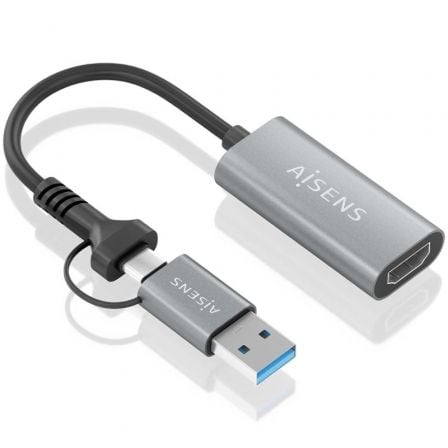 Conversor HDMI Aisens A109-0913/ USB + USB Tipo-C 3.1 Macho